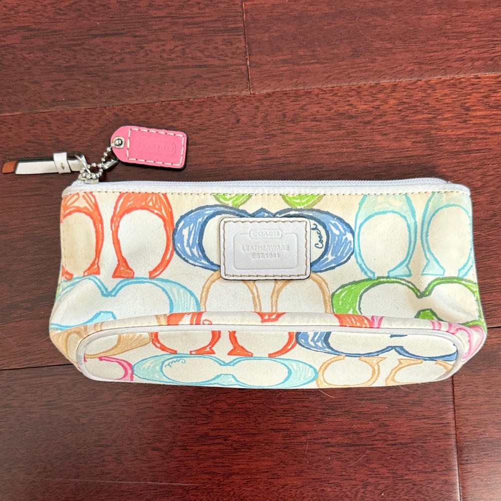 Coach Multicolor Signature Pattern Pouch